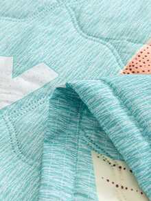 1pc Umbrella Pattern Quilt, Modern Fabric Quilt For Home - Multicolor - View 4