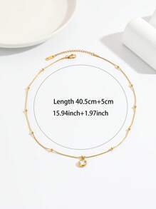 1pc Graduation/Mother's Day/Teacher's Stainless Steel Necklace With Rhinestones Square Crystal Cubic Zirconia Pendant