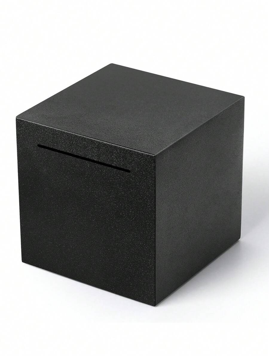 1 个不锈钢存钱罐，简约纯色存钱罐，适合家庭最佳礼物 - 黑色 - 查看 1