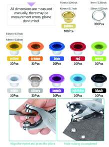 1套鐵氣眼帶經典金屬氣眼 - 銀色 - 查看 3