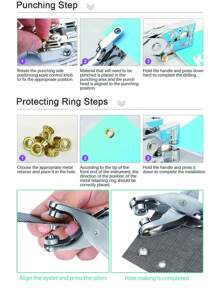 1套鐵氣眼帶經典金屬氣眼 - 銀色 - 查看 4
