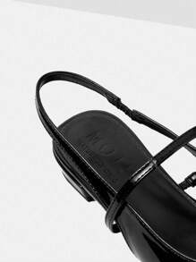 MOTF PREMIUM 尖头平底露跟度假鞋，圣诞新年假期夏季促销 - 黑色 - 查看 8