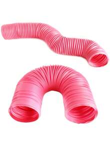 1pc Solid Color Foldable Hamster Tunnel For Small Animal For Play - Pink - View 5