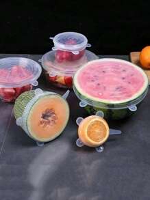 6 Cái/bộ Nắp Định Hình, Nắp Silicon Đa Năng Hiện Đại Cho Nhà Bếp - trắng - Xem 1