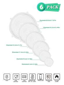6 Cái/bộ Nắp Định Hình, Nắp Silicon Đa Năng Hiện Đại Cho Nhà Bếp - trắng - Xem 2