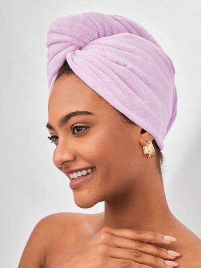 SHEIN Basic living Toalla turbante de microfibra de 2da generación de secado rápido, regalo para fiestas, Navidad y para decoración del baño en el hogar