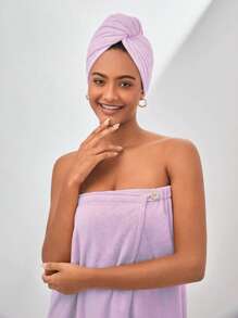 SHEIN Basic living 2. Generacja Szybkoschnący Ręcznik z Mikrofibry Do Włosów Turban Prezent Świąteczny Boże Narodzenie Na Prezenty Świąteczne Wystrój Domu Łazienka