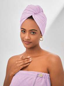 SHEIN Basic living 2. Generacja Szybkoschnący Ręcznik z Mikrofibry Do Włosów Turban Prezent Świąteczny Boże Narodzenie Na Prezenty Świąteczne Wystrój Domu Łazienka