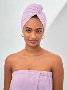 SHEIN Basic living 2. Generacja Szybkoschnący Ręcznik z Mikrofibry Do Włosów Turban Prezent Świąteczny Boże Narodzenie Na Prezenty Świąteczne Wystrój Domu Łazienka