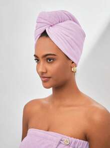 SHEIN Basic living 2. Generacja Szybkoschnący Ręcznik z Mikrofibry Do Włosów Turban Prezent Świąteczny Boże Narodzenie Na Prezenty Świąteczne Wystrój Domu Łazienka