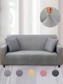 1 Tấm Bọc Ghế Sofa Màu Trơn, Tấm Bọc Ghế Sofa Polyester Tối Giản Cho Gia Đình - Xám - Xem 1