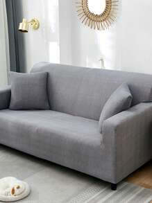 1 Tấm Bọc Ghế Sofa Màu Trơn, Tấm Bọc Ghế Sofa Polyester Tối Giản Cho Gia Đình - Xám - Xem 5