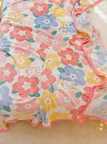 1 Chăn Họa Tiết Hoa, Chất Liệu Vải Hiện Đại Cho Phòng Khách & Phòng Ngủ, Trang Trí Nhà Cửa, Tất Cả Các Mùa - Nhiều màu - Xem 5