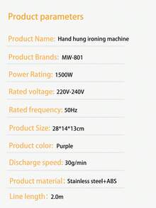 1pc ABS Garment Steamer, Modern Portable Garment Steamer For Laundry - Purple - View 4