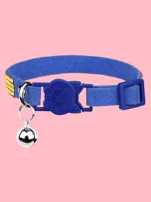 1pc Rhinestone Decor Pet Collar For Dog And Cat For Outdoor - Royal Blue - View 2