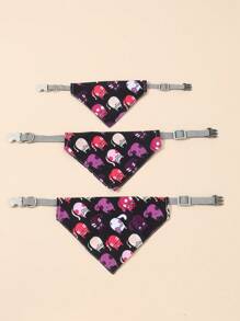 1入組卡通貓貓圖案寵物方巾適用於狗狗和貓適用於裝飾用品 - 黑色 - 查看 5