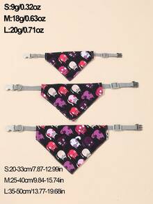 1入組卡通貓貓圖案寵物方巾適用於狗狗和貓適用於裝飾用品 - 黑色 - 查看 6