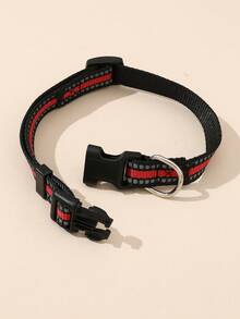 1pc Reflective Strip Pet Collar For Dog And Cat For Outdoor - Multicolor - View 4