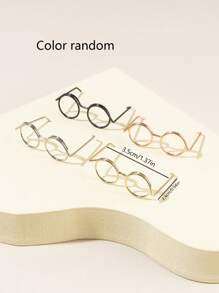 1pc Round Hollow Out Hamster Glasses For Small Animal For Decoration - Multicolor - View 3