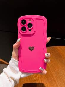 Funda para móvil con patrón de corazón - Rosa Fucsia - Ver 1
