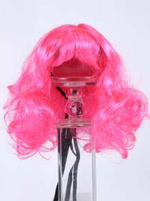 1pc Solid Color Pet Wig For Dog And Cat For Decoration - Hot Pink - View 2