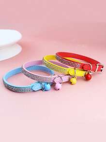 1pc Rhinestone Decor Random Pet Collar For Dog And Cat For Outdoor - Multicolor - View 3