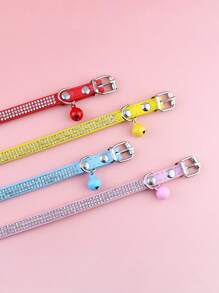 1pc Rhinestone Decor Random Pet Collar For Dog And Cat For Outdoor - Multicolor - View 9