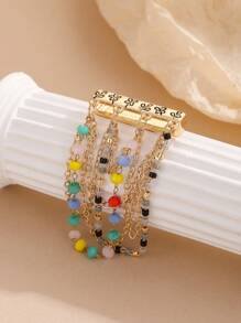 1 Máy Tính Nhiều Màu Sắc Thủy Tinh Chuỗi Hạt Mặt Dây Chuyền Dây Silicon Vòng Trang Trí Dây Đồng Hồ Khóa - Nhiều màu - Xem 2