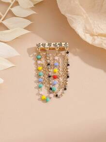 1 Máy Tính Nhiều Màu Sắc Thủy Tinh Chuỗi Hạt Mặt Dây Chuyền Dây Silicon Vòng Trang Trí Dây Đồng Hồ Khóa - Nhiều màu - Xem 3