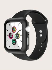 1 Miếng Đen 2 trong1 Đúng mốt Nhựa Loại vỏ & Đồng hồ đeo tay , Tương thích với Apple Watch - màu đen - Xem 1