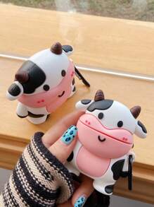 Cute Stuff 卡通奶牛设计保护壳，兼容 AirPods Kawaii - 彩色 - 查看 1