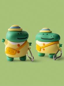 Vỏ thiết kế khủng long hoạt hình tương thích với AirPods - màu xanh lá - Xem 1