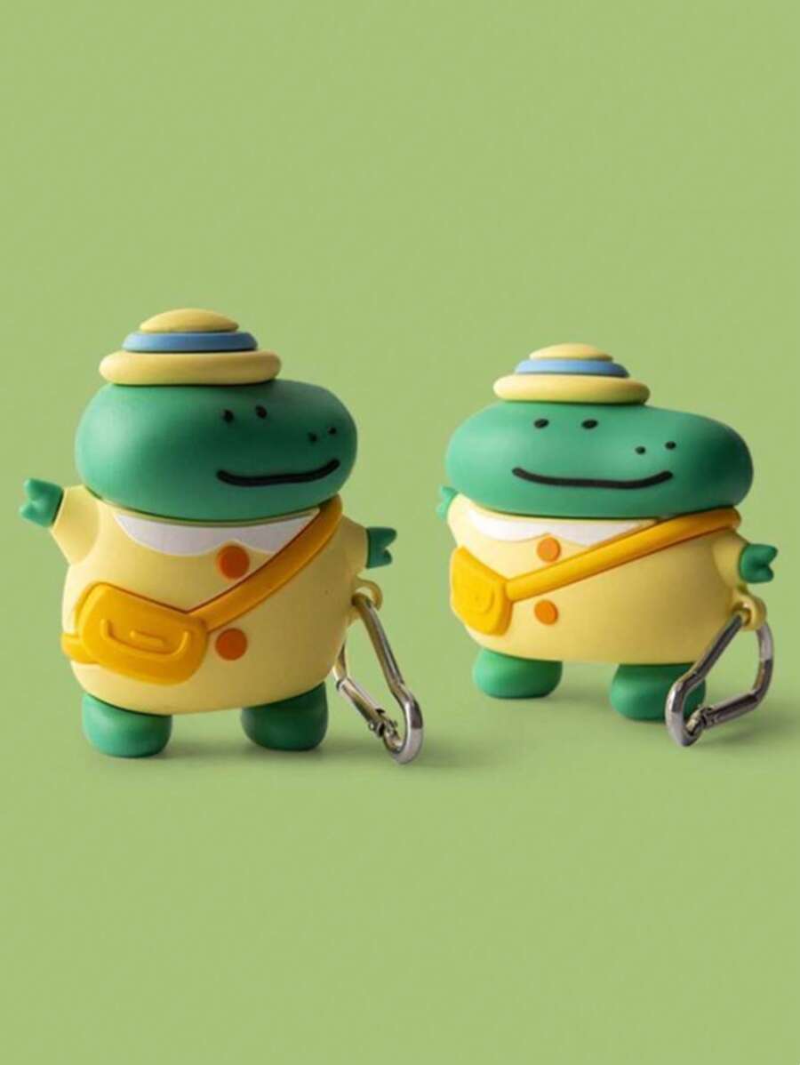 Vỏ thiết kế khủng long hoạt hình tương thích với AirPods - màu xanh lá - Xem 1