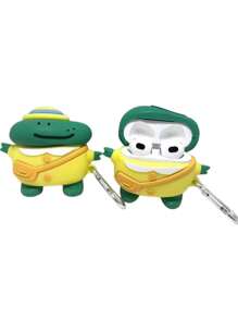 Vỏ thiết kế khủng long hoạt hình tương thích với AirPods - màu xanh lá - Xem 3