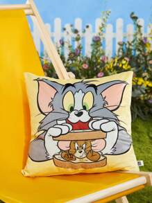 TOM & JERRY X SHEIN Vỏ đệm sợi 1 cái - Màu vàng - Xem 1