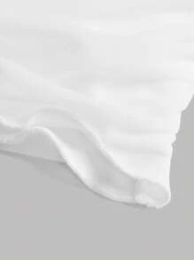 SHEIN 青少年女孩褶邊木耳邊寬背帶上衣 - 白色 - 查看 3