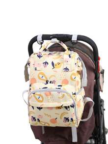 Baby Fruit Print Polyester Large Capacity Diaper Bag With Adjustable Strap For Outdoor - Multicolor - View 2