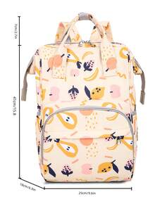 Baby Fruit Print Polyester Large Capacity Diaper Bag With Adjustable Strap For Outdoor - Multicolor - View 6