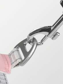 1 pieza Arnés para mascotas con parche de dibujos animados adorno con 1 pieza correa para perro con gato para exterior - Rosa - Ver 4