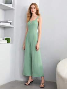 BizChic Dây kéo phía sau Bộ áo liền quần Cami Trang phục làm việc - Màu xanh Bạc hà - Xem 3