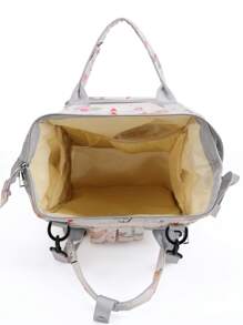 Bebé Bolsa de pañales flor & con estampado de pájaro poliéster de gran capacidad con con tira ajustable para exterior - Multicolor - Ver 5