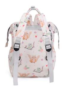 Bebé Bolsa de pañales flor & con estampado de pájaro poliéster de gran capacidad con con tira ajustable para exterior - Multicolor - Ver 7