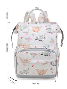 Bebé Bolsa de pañales flor & con estampado de pájaro poliéster de gran capacidad con con tira ajustable para exterior - Multicolor - Ver 8