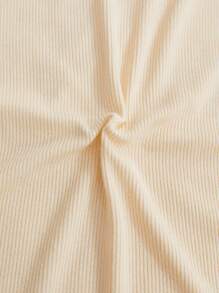 BizChic 珍珠釘珠羅紋針織T恤工作服 - 米色 - 查看 7