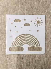 1 件云朵和星星空心白色绘画模板，创意多用途绘画模板，适用于绘画、DIY 工艺、返校、学校用品 - 白色 - 查看 1