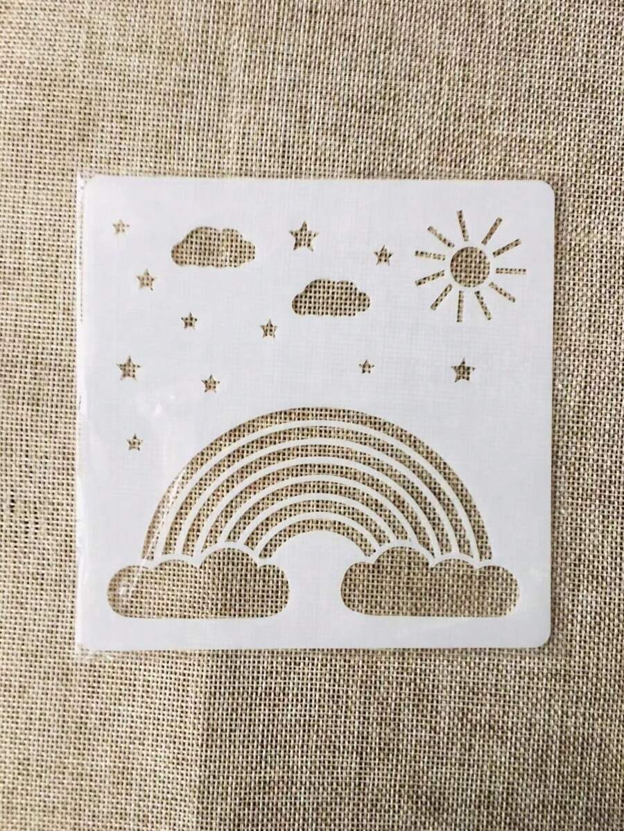 1 件云朵和星星空心白色绘画模板，创意多用途绘画模板，适用于绘画、DIY 工艺、返校、学校用品 - 白色 - 查看 1