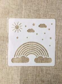 1 件云朵和星星空心白色绘画模板，创意多用途绘画模板，适用于绘画、DIY 工艺、返校、学校用品 - 白色 - 查看 2