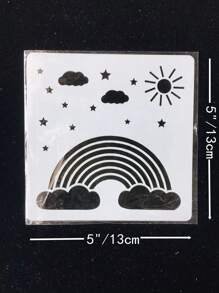 1 件云朵和星星空心白色绘画模板，创意多用途绘画模板，适用于绘画、DIY 工艺、返校、学校用品 - 白色 - 查看 3