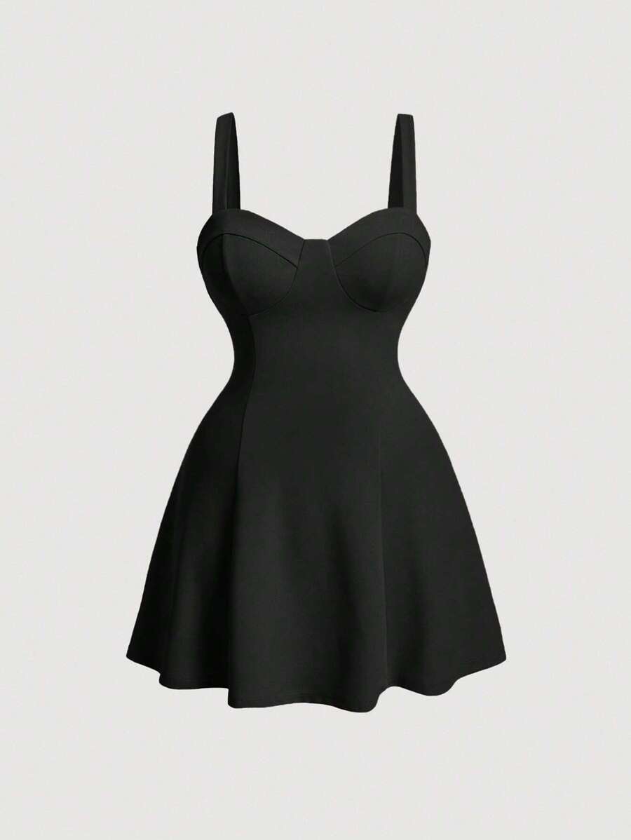 SHEIN MOD Plus Solid Cami Dress,Graduation Dress,Birthday Dresses For Women,Corset Dress For Women - Black - View 1