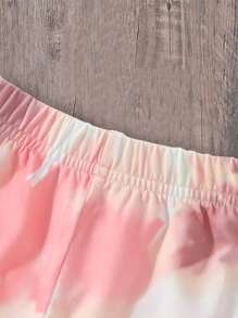 Bộ thời trang bé gái Con số Cà vạt nhuộm Giải trí - Nhiều màu - Xem 4